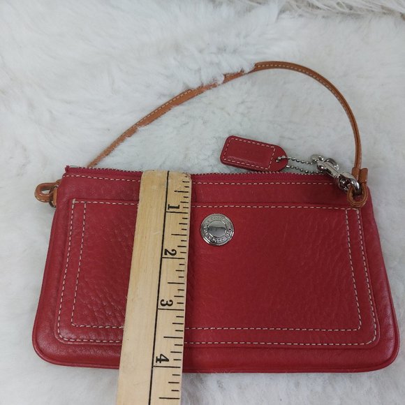 Coach Women's Red Leather Mini Bag/Wristlet - Picture 6 of 8